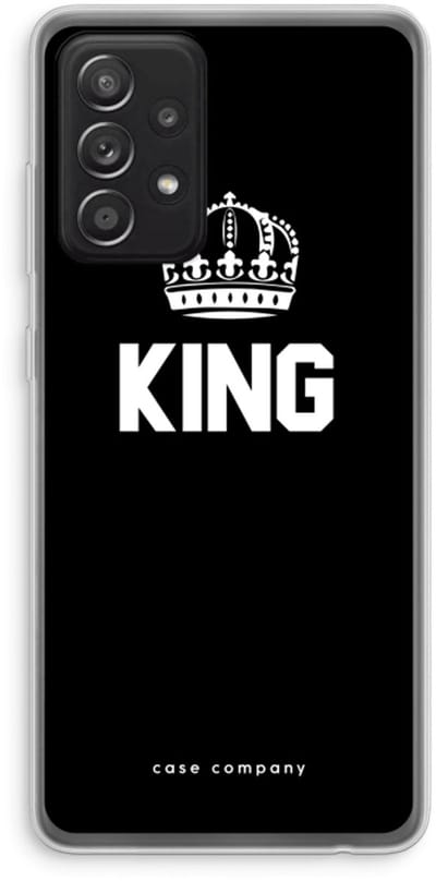 Case Company® - Hoesje geschikt voor Samsung Galaxy A52s 5G hoesje - King zwart - Soft Cover Telefoonhoesje - Bescherming aan alle Kanten en Schermrand
