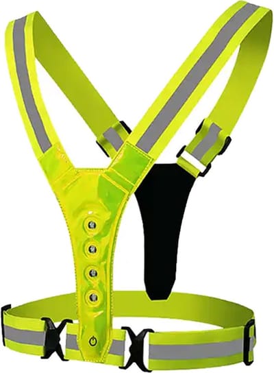 Hardloop verlichting - Hardloopvest verstelbaar - Hesje hardlopen met LED - Wandelen verlichting - Geel - Ciclón Sports