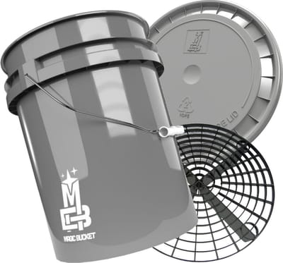 Magic Bucket 5 Gal 19 ltr wasemmer Grijs met grit en deksel! Geschikt voor alle grit guard accessoires