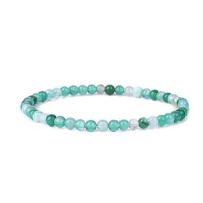 Bixorp Gems Groene Botswana Agaat Edelstenen Armband 4mm - Edelsteen Kralenarmband - Spiritueel Cadeau - 18cm