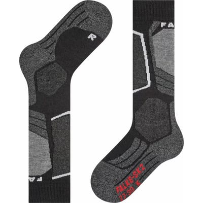 FALKE SK2 warm dik wol functioneel materiaal skisokken kinderen zwart - maat 23-26