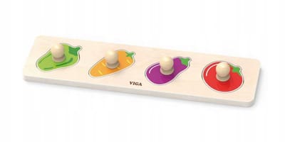 Viga Houten Puzzel Groenten met Handgrepen - Educatief Speelgoed voor Peuters