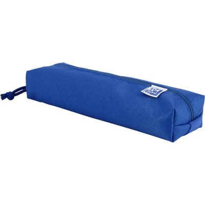 Oxford Etui - blauw met elastiek - rechthoekig pennenetui 22cm - etui jongens - etui meisjes