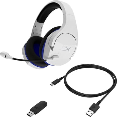 HyperX Cloud Stinger Core Over Ear headset Radiografisch Stereo Wit, Blauw Volumeregeling, Microfoon uitschakelbaar (mute) Gamen