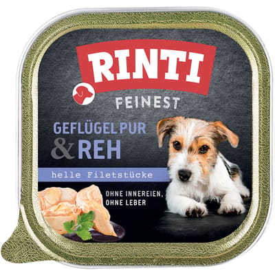 RINTI Fijnste 11 x 150 g Hondenvoer - Puur gevogelte en wild