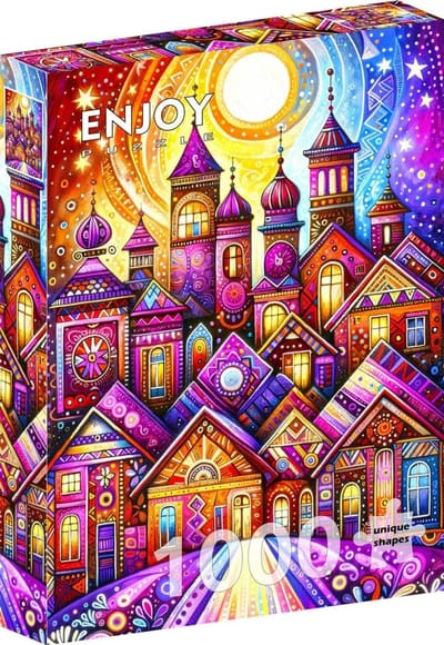Enjoy Puzzle legpuzzel Violet Town 1000 stukjes karton volwassenen.