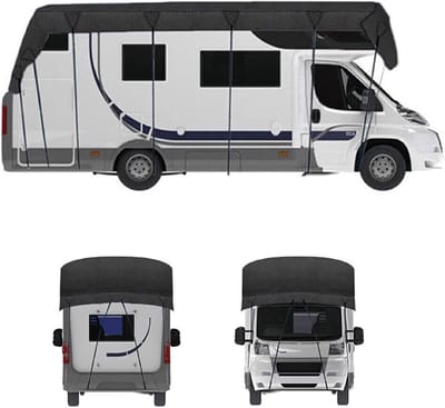 RV dakbedekking - Caravanhoes - Voertuig beschermen - UV-bescherming - 295 inch - Zwart