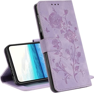Wallet Case voor Samsung S21 - Roze Patroon Flip Case met Kaartsleuven, Magnetische Sluiting en Schokbestendige Bescherming
