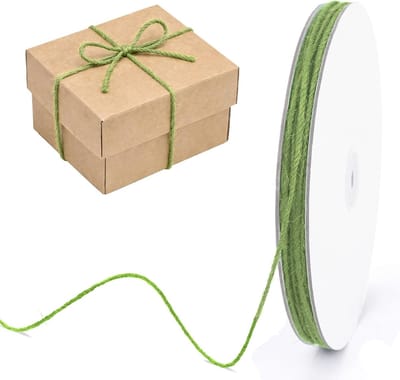 2mm Jute Cord Sage Green: 100m Jute Touw voor Verpakking, Creatieve DIY Projecten en Feestdecoraties zoals Bruiloften en Kerstmis