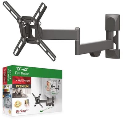 TV muurbeugel voor 13-43 inch televisies – Draaibaar, kantelbaar en volledig verstelbaar - Maximaal 25 kg - UL gecertificeerd - Geschikt voor LED, OLED en LCD