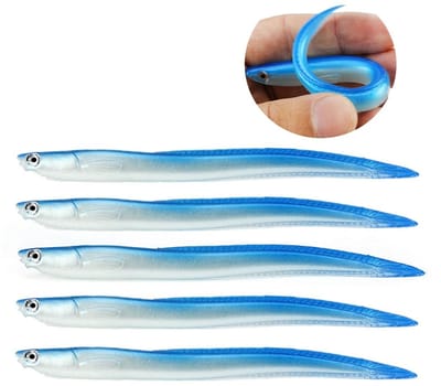 Dailygoods- Kunstmatige Aas 5 Stuks - Bionische Paling - Snoekforel/Roofvis - 14 cm - 6,3 g - PVC Materiaal - Realistische Ogen - Kunstaas