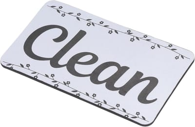 Vaatwasser Indicator - Schoon Vuil Teken - Keuken Organisatie - Duidelijk Zichtbaar - 5.6 x 9.4 cm - Grijs Wit
