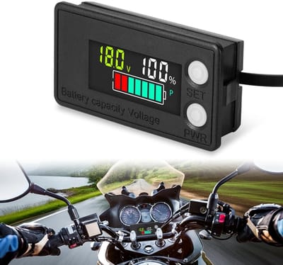 Dailygoody - Waterdichte accumonitor 12V-72V - Temperatuuralarm - Veiligheidsfunctie - Geschikt voor voertuigen - Accu bewaking - Robuust ontwerp - Id