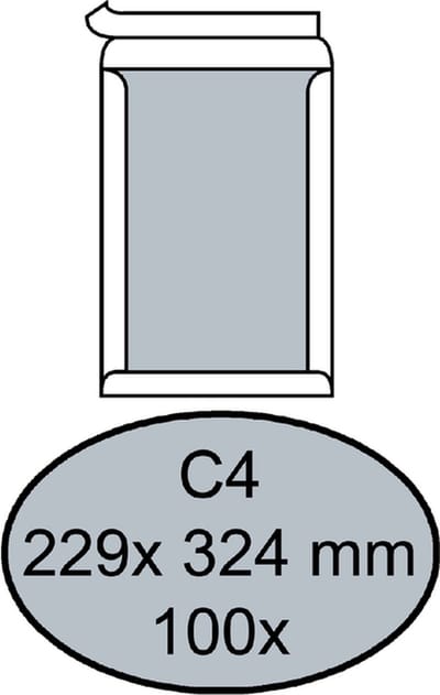 Envelop quantore bordrug c4 229 x 324 zk 120 gr wit