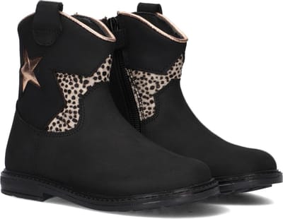Pinocchio P1697 Enkellaarsjes - Enkelboots met rits - Meisjes - Zwart - Maat 21