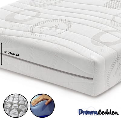 Matras 70x190 - HR 45 Koudschuim - Pocketvering 9-zones - Cool & Fresh -  ca. 21cm dik