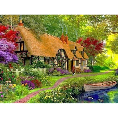 Diamant borduurwerk verkoop landschap diamant schilderij landschap strass foto's kruissteek mozaïek huis 20X30CM black