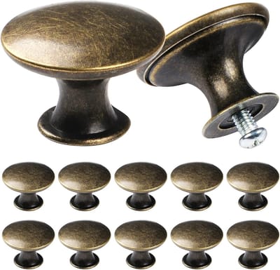 12 stuks vintage kastknoppen, chique ladehandgrepen, antieke stijl keukenkasthandgrepen, 30 mm ronde meubeldeurknop, brons