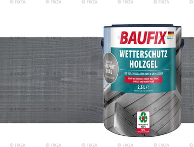 BAUFIX Houtbeschermende Gel- Beits grafietgrijs Metallic 2,5 Liter