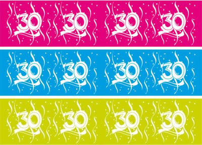 Afzetlint 30 jaar Swirls - 15 meter