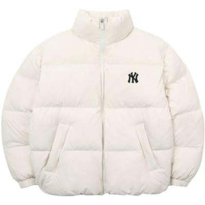 MLB New York Yankees Standkraag Los Brood Donsjack Winter Kort Unisex Jas Off-White 31DJ03061-50I XS white
