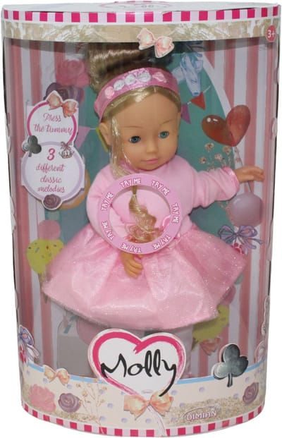 Dimian - 40CM molly ballerina pop + 3 piano muziekjes