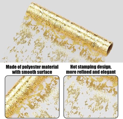 Dailygoods- Tafelkleed Goud - Glanzend Tafelloper - Bruiloftsdecoratie - Tafeldecoratie - Polyester - 28 cm x 10 m