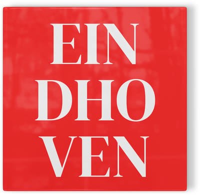 Tegeltje Eindhoven - rood wit - tegeltje stad - tegeltje met tekst