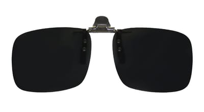 Polar Specs® 46x132 mm. Aluminium Opklapbare Voorhanger – Clip on Zonnebril – Brilclip – Voorzetbril – Polariserend Zwart EXTRA DONKER Cat.4 – Unisex