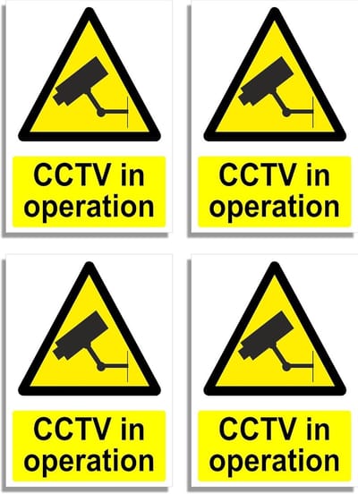 CCTV In Operatie Teken - 4 Pack Waarschuwingsborden voor Beveiliging
