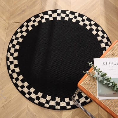 Tapis Rond Épaissi Tapis de Table Basse pour la Maison Chambre Chevet Antidérapant Tapis de Pied Bureau Chaise Pivotante Panier Suspendu Tapis de Chaise d'Ordinateur diameter 80cm