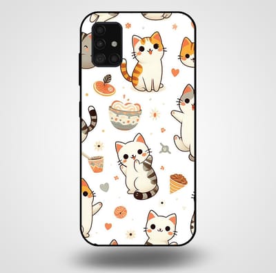 Smartphonica Telefoonhoesje voor Samsung Galaxy A51 met katten opdruk - TPU backcover case katten design geschikt voor Samsung Galaxy A51