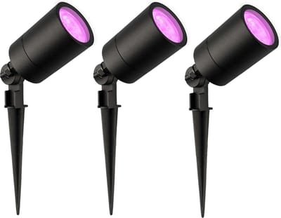 Ledvion - 3X RGBWW LED Prikspots - Zwart - IP65 - 5W - 2M