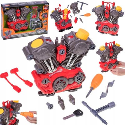 Kruzzel - Kleine Mechanicus Motor - Opbouw Speelgoed - Licht en Geluid - Educatief