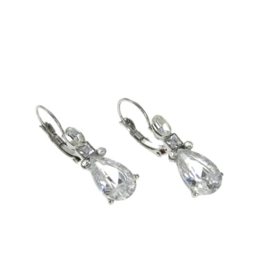Behave - Oorstekers met Druppelvormige Zirconia Steen - Zilverkleur