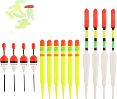 15-delige Vissersfloat Set, Zeefloats en Verticale Bobbers, Assortiment voor Diverse Vissporten en Accessoires
