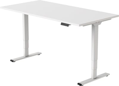 OrangeLabel zit/sta bureau Eco frame wit maat 140x80. Voldoet aan de NEN EN 527. Inclusief wit blad!