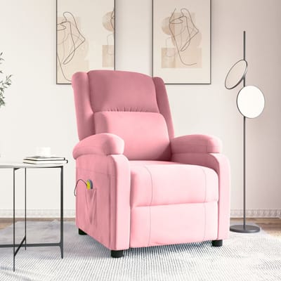 vidaXL - Massagestoel - fluweel - roze