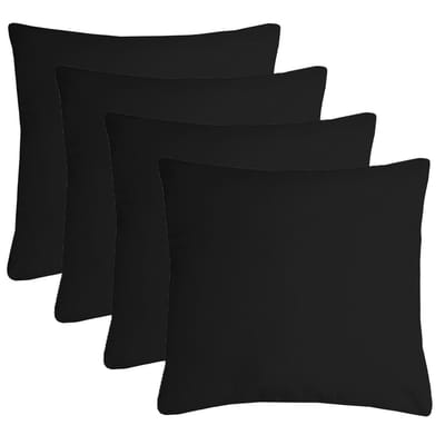 Stof Textile sierkussen Nelson - 4x - zwart - 60 x 60 cm - bank kussens - zitkussens - binnen/buiten - polyester