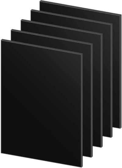 Acrylaatplaten Zwart 2mm Dikte voor Foto's, Schilderen en Creatieve Projecten - Set van 5 Stuks (15 x 10 cm)