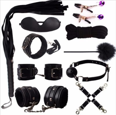 BDSM set - sex toys - handboeien seks - seksspeeltje - vastbinden- zwart - klemmen - Toys4Enjoy