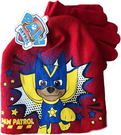 Paw Patrol Muts en Handschoenen set | Rood | Paw Patrol Chase Superpup | Maat 54