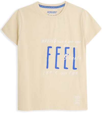 4PRESIDENT T-shirt jongens - Bleached Sand - Maat 92