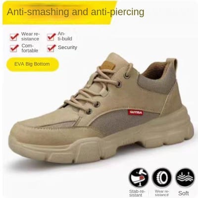Chaussures de travail pour hommes anti-écrasement et anti-perforation, embout en acier, déodorantes, légères, isolantes 46