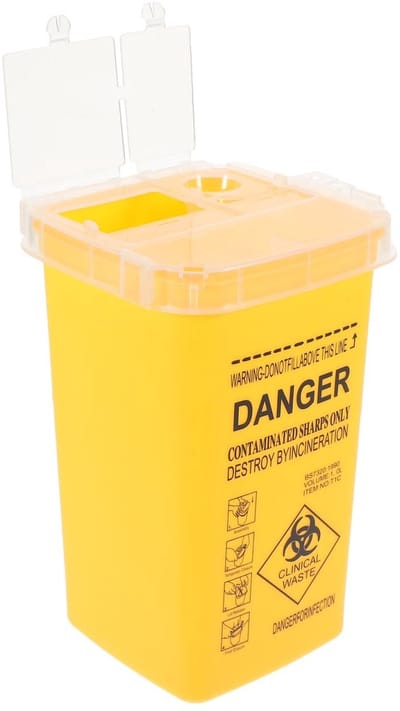 Dailygoody - Afvalcontainer voor Scherpe Voorwerpen - Veilig en Duurzaam - Ideaal voor Tattoo en Huishouden - Gele Kleur - Afvalbeheer - Veiligheidsop