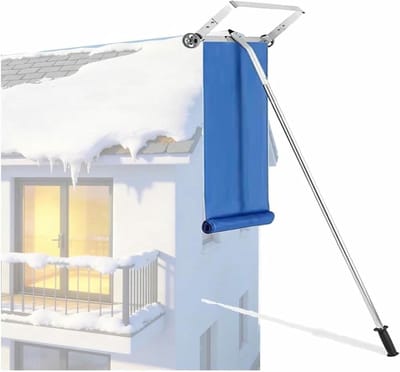 Aluminium Sneeuwhark - Dakreiniger - Dak Sneeuwvrij - Met Wielen - Tot 30 Meter - Zilver