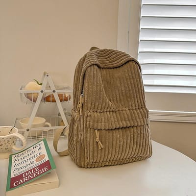 Nieuwe Modieuze en Eenvoudige Schooltas voor Leerlingen van de Brugklas en Bovenbouw met Velours Grote Capaciteit Veelzijdige Rugzak Reisrugzak .