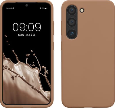 kwmobile telefoonhoesje geschikt voor Samsung Galaxy S23 - Hoesje met siliconen coating - Smartphone case in cappuccino