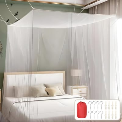 AHD® Klamboe - Klamboe 2 Persoons - Klamboe 1 Persoons - Klamboe Baby - Klamboes - Wit - 200cm x 220cm x 200cm