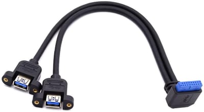 Allecto - USB 3.0 Moederbord Kabel - 20-Pin Aansluiting - 30cm Lengte - 90 Graden Hoek - Ideaal voor Front Paneel - Hoge Snelheid - Compatibel met ...